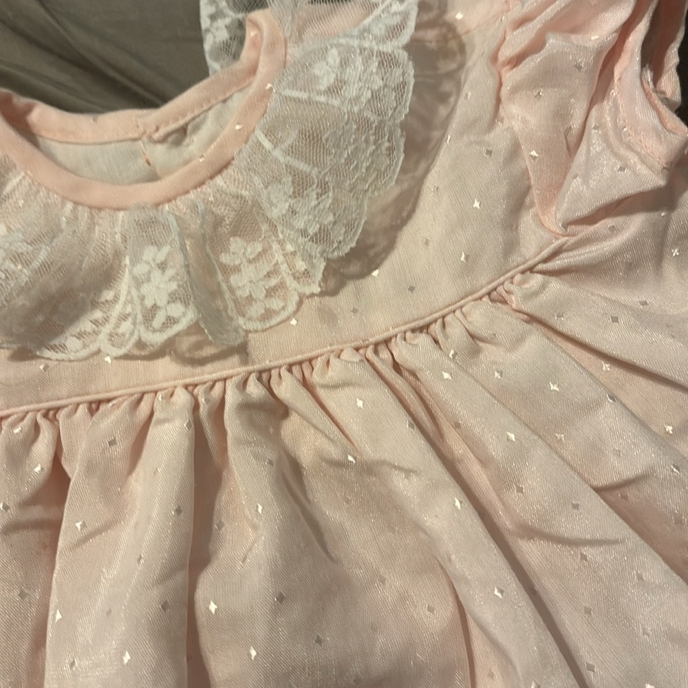 Baby Pink Swiss dot dress 9 month - Picture 4 of 4